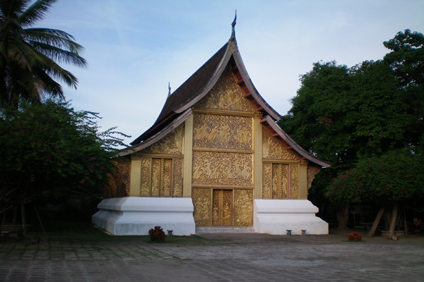 One Of The Many Gilded Temples In Luang Prabang.